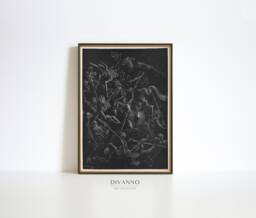 Gustave Dore Chaos Print, Paradise Lost Wall Art, Rebel Angels in Hell, Dark Academia Decor, Reproduction, Digital, Elegant Black Printable - thumbnail 1