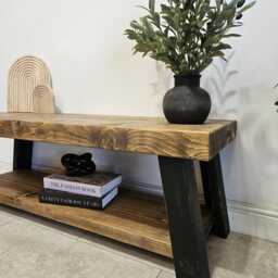 Handmade Rustic Farmhouse Shoe Rack With Shelving - Industrial Boot Storage UK Entryway Furniture - thumbnail 3