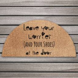 Funny Coir Doormat - Leave Worries & Shoes At The Door - thumbnail 4