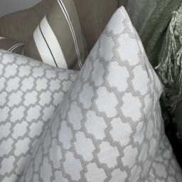 Cotswolds Style Cushion Cover, Beige Ogee Design Double Sided - Rustic Contemporary Cover - thumbnail 3