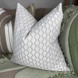 Cotswolds Style Cushion Cover, Beige Ogee Design Double Sided - Rustic Contemporary Cover - thumbnail 1