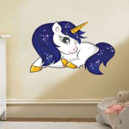 Full Colour Unicorn Wall, Art, Modern Transfer, 3D Sticker, PVC Decal, Fantasy - thumbnail 3