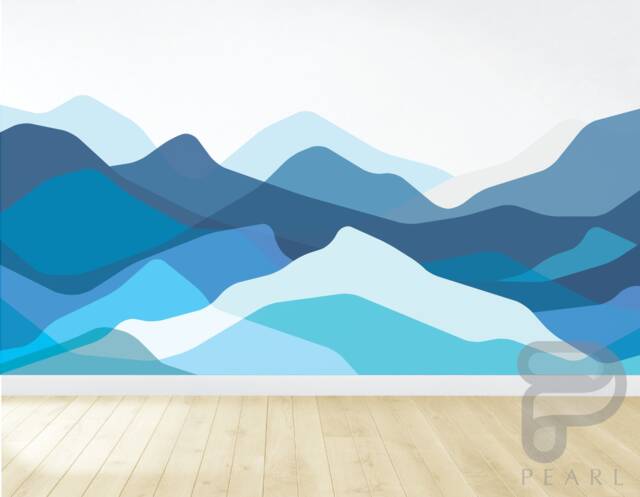 Removable Mountain Wall Decal/Wave Mural Nursery Decor Peel & Stick - image 1