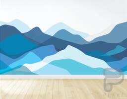Removable Mountain Wall Decal/Wave Mural Nursery Decor Peel & Stick - thumbnail 1
