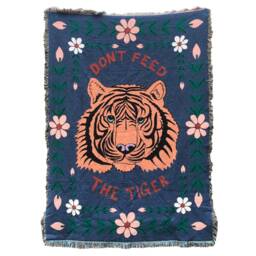 Recycled Cotton Tiger Blanket, Designer Birthday Gift For Him, Bedspread For Teen Bedroom - thumbnail 2