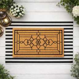 Intertwined Hearts Rug - Classic Porch D??cor Durable Coir Welcome Mat - thumbnail 3