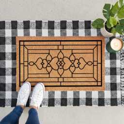 Intertwined Hearts Rug - Classic Porch D??cor Durable Coir Welcome Mat - thumbnail 2