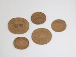 Woven Rattan Oval Wall Decor Set - Boho Basket Art - thumbnail 1