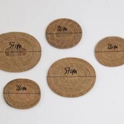 Woven Rattan Oval Wall Decor Set - Boho Basket Art - thumbnail 4