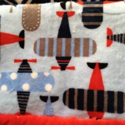 Airplane Baby Quilt For Boy/Baby Shower Gift/ Ultra Soft Minky Newborn Blanket Bedding Throw/Luxurious Quilt/Luxury Toddler - thumbnail 2