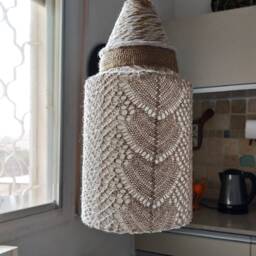 Ecological Table Lamp & Shade in Lace Fabric - thumbnail 4