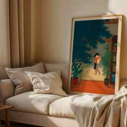 Couple Dancing Wall Art Print Romantic Japanese Style - Vintage Lovers Poster - thumbnail 2