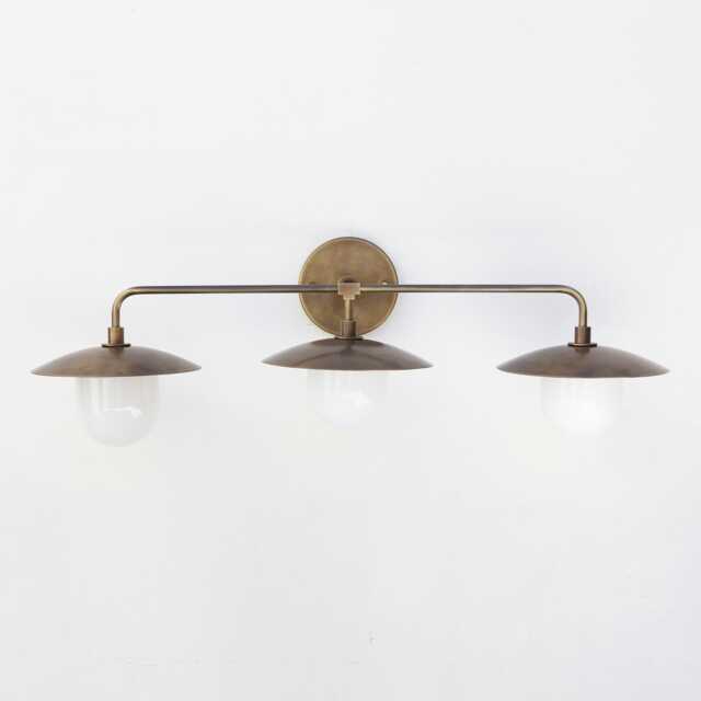 Brass Wall Sconce Light With Brass Shade, Bathroom Vanity Light, Light-Ul Listed - Lm2 No.0050 - image 1