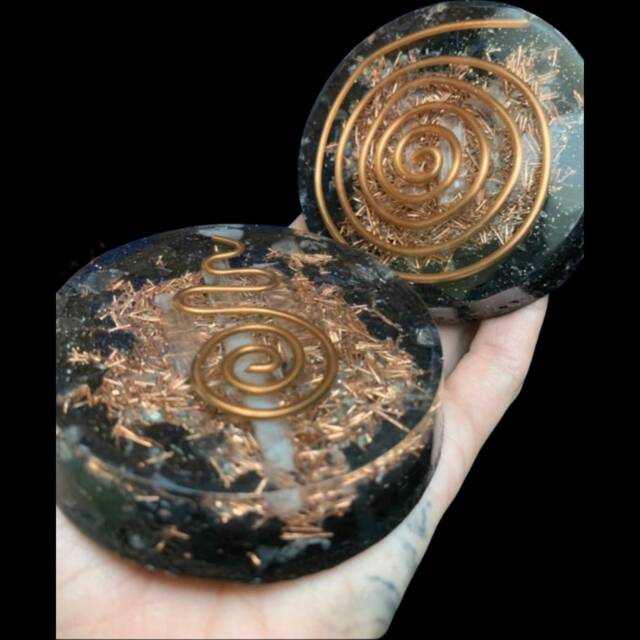 Orgone Coasters Charging Plates With Spiral Or Unalome Sold Individually - image 1