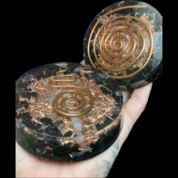 Orgone Coasters Charging Plates With Spiral Or Unalome Sold Individually - thumbnail 1