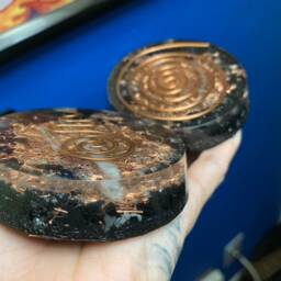Orgone Coasters Charging Plates With Spiral Or Unalome Sold Individually - thumbnail 2