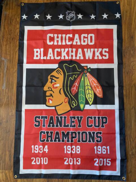 Chicago Blackhawks Nhl Stanley Cup Championship Banner Flag