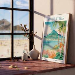 Mauritius Travel Print, Wall Art Mauritius, Hanging Home D??cor, Gift, Lovers Gift - thumbnail 3