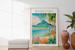 Mauritius Travel Print, Wall Art Mauritius, Hanging Home D??cor, Gift, Lovers Gift - thumbnail 1