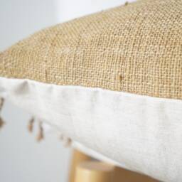 Brown Tribal Hemp Hand Woven Natural Dye Color Hmong Lumbar Pillow Cover - thumbnail 4