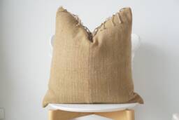 Brown Tribal Hemp Hand Woven Natural Dye Color Hmong Lumbar Pillow Cover - thumbnail 1