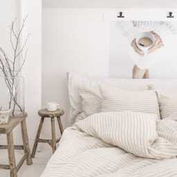 Striped Linen Pillowcase - Off-White & Natural Flax Sham Soft Stonewashed Cover Custom Size Decorative Pillow For Bedding Or Accent - thumbnail 3