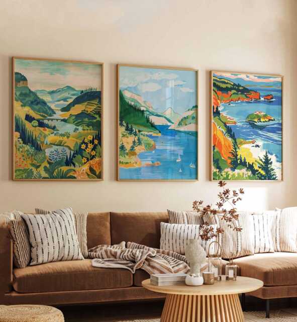 Set Of 3 Oregon Posters, Usa Travel Prints Set, Pacific Northwest Wall Art Sets, Decor, Landscapes Sets - image 1