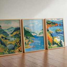 Set Of 3 Oregon Posters, Usa Travel Prints Set, Pacific Northwest Wall Art Sets, Decor, Landscapes Sets - thumbnail 3