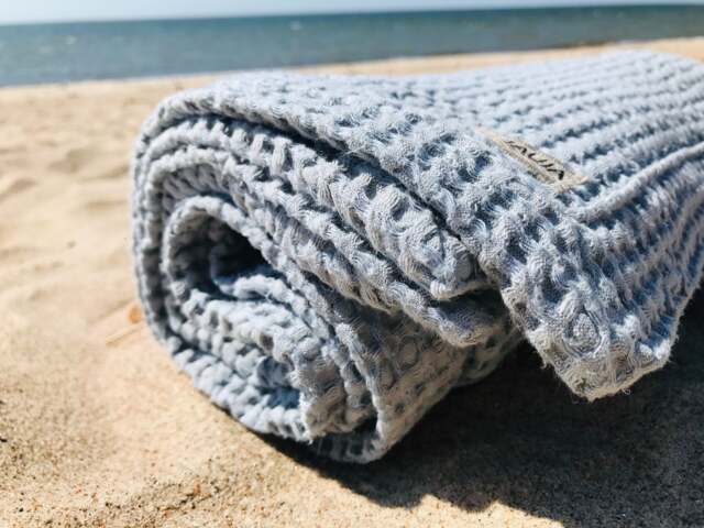 Linen Waffle Beach Towel/Absorbent & Lightweight Throw Blanket in Various Colors/Fine Mitered Corners/Free Shipping - image 1