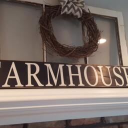 "Rustic Farmhouse Reclaimed Wood Sign Hand Painted Wall Art - 36"" X 5.5" - thumbnail 3