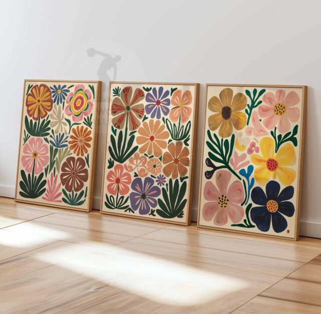 Henri Matisse Floral Set Of 3 Posters, Boho Wall Print, Botanical Art, Tropical Decor, Jungle Aesthetic, Flower Art - image 1