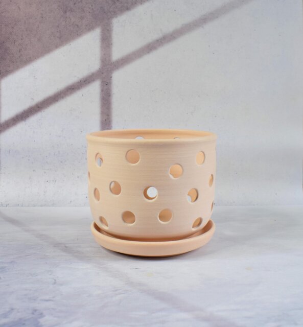 Orchid Pot With Holes - Succulent Handmade Ceramic Orchid Planter Flower Small Pots - image 1