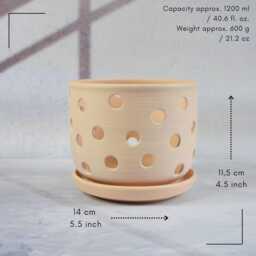 Orchid Pot With Holes - Succulent Handmade Ceramic Orchid Planter Flower Small Pots - thumbnail 3