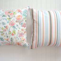 Floral Mix Watercolor Pillow Cover, Flowers Designer Fabric Various Sizes - thumbnail 3