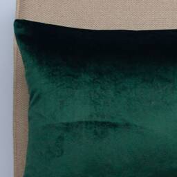 Bella Plain Velvet Boudoir Cushion. Dark Green Supersoft Chenille. Modern & On-Trend Home Accessory. 17x12 - thumbnail 2