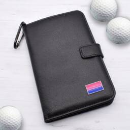 Bisexual Flag Design - Personalised Leatherette Golf Organiser Complete With Divot Repairer, Marker, Tees, Scorecard & Pencils - thumbnail 1