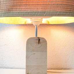 Handcrafted Oak Table Lamp For Rustic Decor, Scandinavian Decor Wood Bedside Lamp, Modern Desk Bedroom Design - thumbnail 4