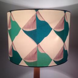 Drum Lampshade, Angel Fish Inspired - Japanese Fabric Covered Lampshade - thumbnail 2