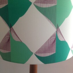 Drum Lampshade, Angel Fish Inspired - Japanese Fabric Covered Lampshade - thumbnail 3