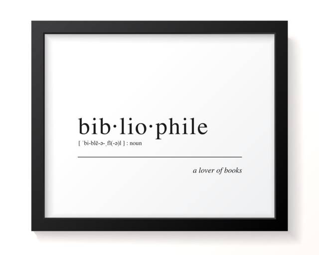 Book Lover - Bibliophile Gift Idea, Dictionary Definition, For Bookworm & Reader Art Print Design - image 1