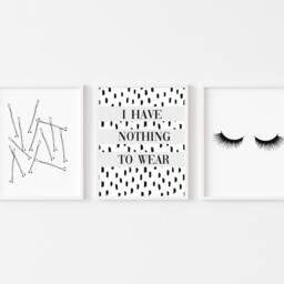 Bedroom Prints Set Eyelashes, Fashion Dressing Room Wall Art - Unframed - thumbnail 2