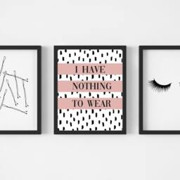 Bedroom Prints Set Eyelashes, Fashion Dressing Room Wall Art - Unframed - thumbnail 3