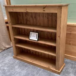 Solid Wood Pine Bookcase, Custom Oil Finish Bookshelf, Natural Grain Home Library Shelving - thumbnail 3