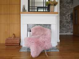 "Regular Sheepskin Pink Throw Genuine Leather Sheep Skin 48 "" X 28" - thumbnail 1