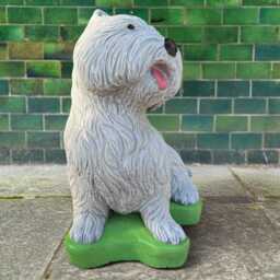 Concrete Westie Dog Statue Stone Terrier Figurine Cement Pet Sculpture Outdoor Garden Ornament Yard Decor Pet Memorial Gift For Lover - thumbnail 2
