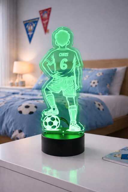 Personalised Multi Colour Football Night Light - Remote Controlled Led - image 1