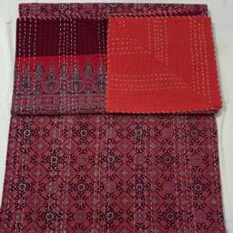 Ajarak Print Indian Handmade Throw Perfect Bed Matching Kantha Quilt Bedspread Size Queen - thumbnail 3
