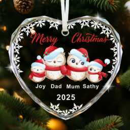 Personalised Christmas Tree Decorations Bauble For Family Uv Print Acrylic 2025 - thumbnail 1