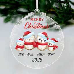 Personalised Christmas Tree Decorations Bauble For Family Uv Print Acrylic 2025 - thumbnail 2