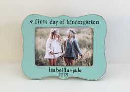 Personalized First Day Of School Picture Frame Hand-Painted Vintage Style - thumbnail 1